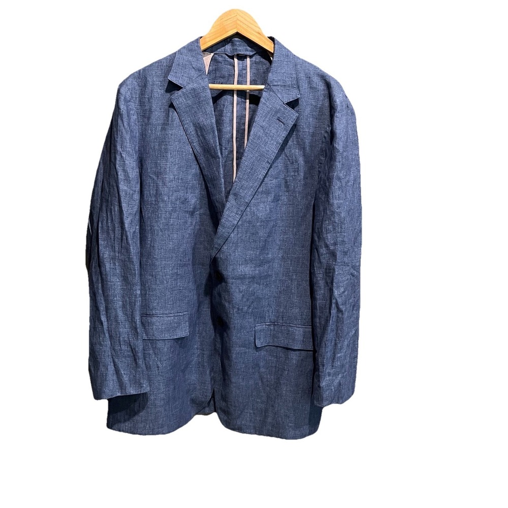 Bonobos Blue Slim Fit‎ Men's Linen Unstructured Blazer Size 44L